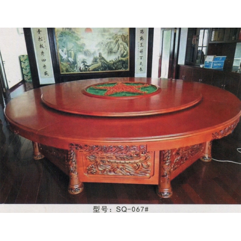 勝芳餐桌批發(fā) 酒店餐桌 轉(zhuǎn)盤(pán) 多人 餐館  飯店 桌子 餐廳 包間 包廂 酒店家具 雙全實(shí)木家具