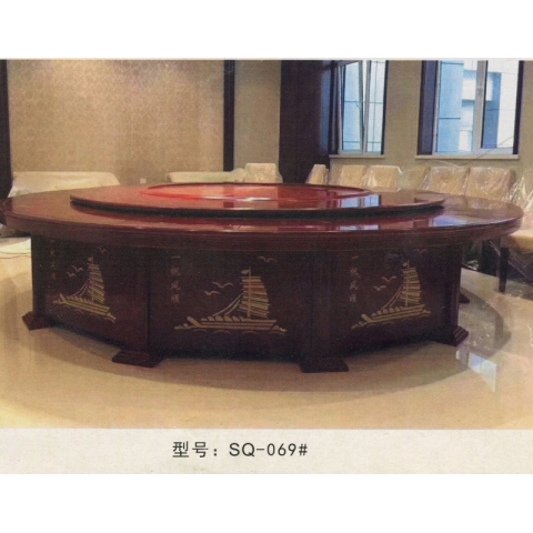 勝芳餐桌批發(fā) 酒店餐桌 轉(zhuǎn)盤(pán) 多人 餐館  飯店 桌子 餐廳 包間 包廂 酒店家具 雙全實(shí)木家具