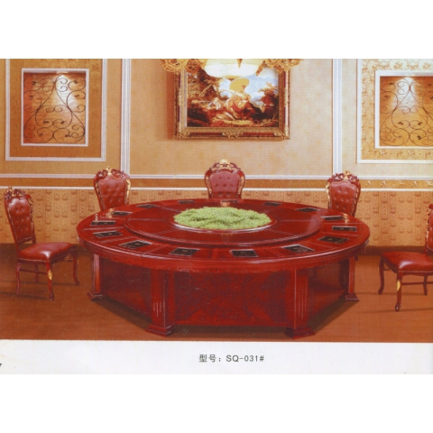 勝芳餐桌批發(fā) 酒店餐桌 轉(zhuǎn)盤(pán) 多人 餐館  飯店 桌子 餐廳 包間 包廂 酒店家具 雙全實(shí)木家具