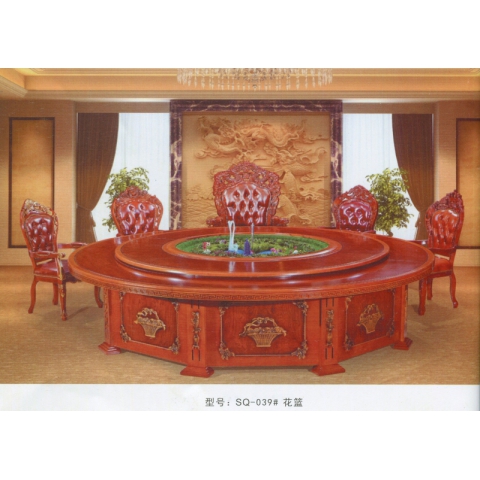 勝芳餐桌批發(fā) 酒店餐桌 轉(zhuǎn)盤(pán) 多人 餐館  飯店 桌子 餐廳 包間 包廂 酒店家具 雙全實(shí)木家具