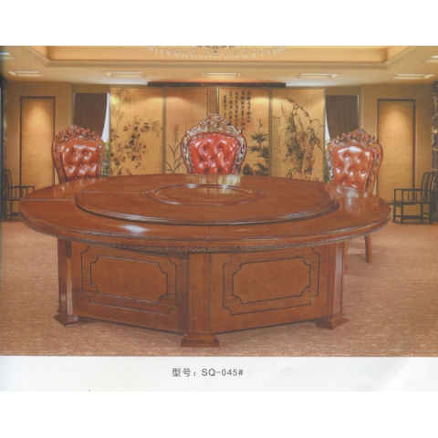 勝芳餐桌批發(fā) 酒店餐桌 轉(zhuǎn)盤(pán) 多人 餐館  飯店 桌子 餐廳 包間 包廂 酒店家具 雙全實(shí)木家具