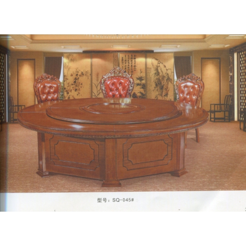 勝芳餐桌批發(fā) 酒店餐桌 轉(zhuǎn)盤(pán) 多人 餐館  飯店 桌子 餐廳 包間 包廂 酒店家具 雙全實(shí)木家具