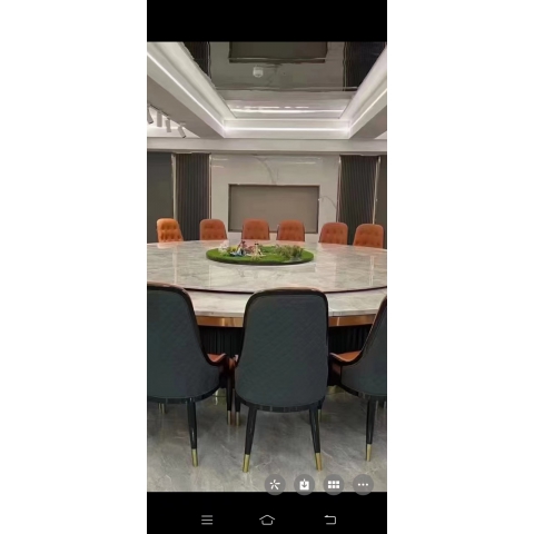勝芳酒店餐桌批發(fā) 輕奢巖板電動餐桌 手動餐桌酒店飯店用電動手動餐桌電動轉(zhuǎn)桌 鴻涵家具