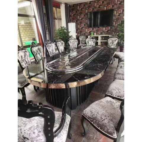巖板餐桌 電動橢圓飯店餐桌  電動橢圓飯店餐桌酒店橢圓橢圓軌道餐桌  橢圓桌   酒店桌