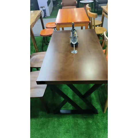 勝芳快餐桌批發(fā) 咖啡臺批發(fā) 實木桌面餐桌 鋼木餐桌 洽談桌 方桌 恒玖家具