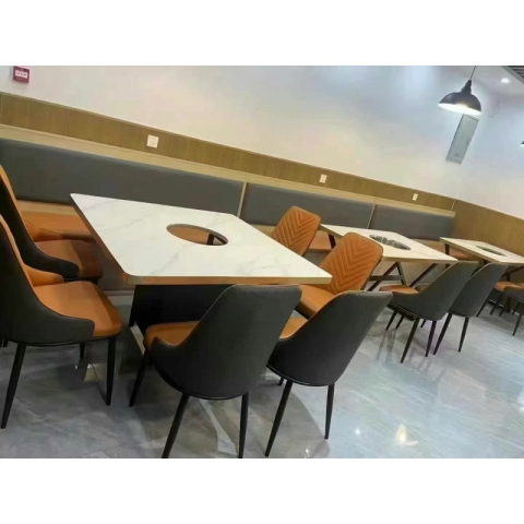 勝芳酒店家具批發(fā) 巖板餐桌 電動桌 酒店桌 宴會桌 火鍋桌 餐桌 久順家具