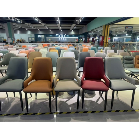 勝芳家具批發(fā) 輕奢家用餐椅 北歐簡約靠背椅 餐廳椅子 咖啡休閑椅 軟包椅 現代 酒店椅子 銘達家具