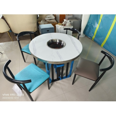 一桌四椅 勝芳酒店家具批發(fā) 圓桌 巖板餐桌 酒店桌 宴會(huì)桌 火鍋?zhàn)?餐桌 快餐桌 潤(rùn)澤家具